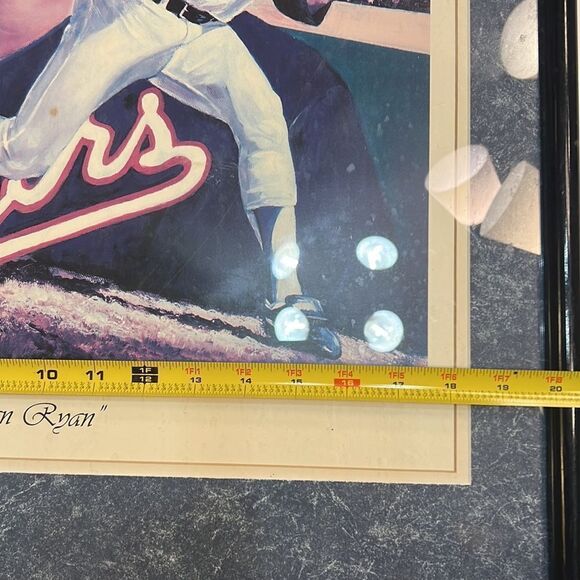 Nolan‎ Ryan Autographed signed Texas Rangers 1992 Angelo Marino framed poster - Picture 11 of 14